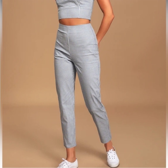 Lulus follow the sun checkered pants - Picture 1 of 12
